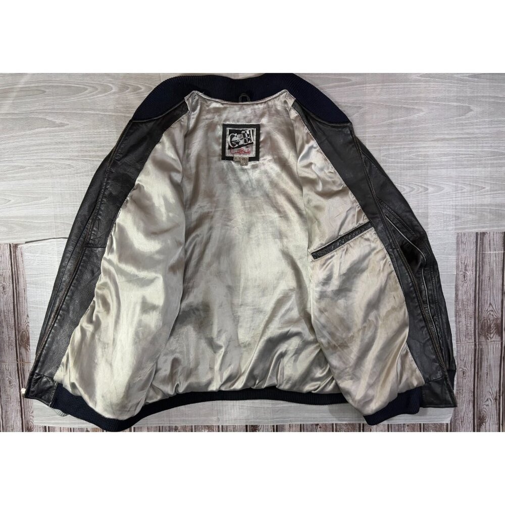 Oakland Raiders NFL G-III Carl Banks Full Zip Leather Jacket sz 2XL Vintage 90's - Picture 7 of 10
